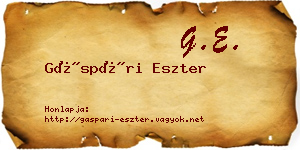 Gáspári Eszter névjegykártya